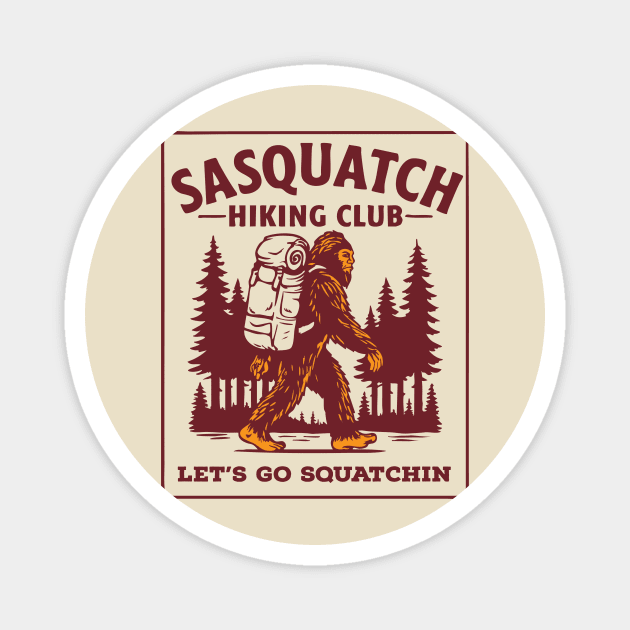 Sasquatch Hiking Club Magnet by stayfrostybro